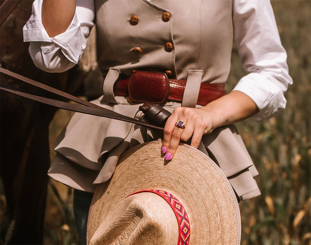 Cinturón Grabado Marrón