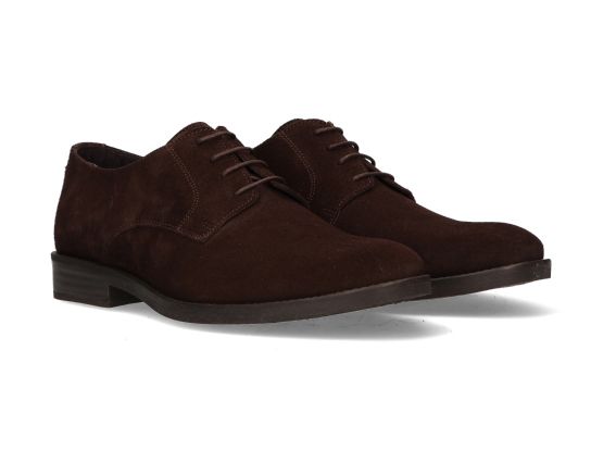 Brown Suede Lace-Up Shoe