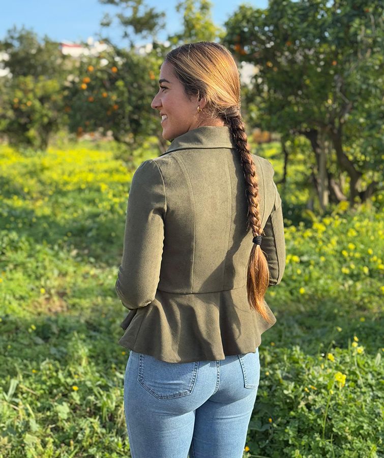 Veste en daim vert Tavira