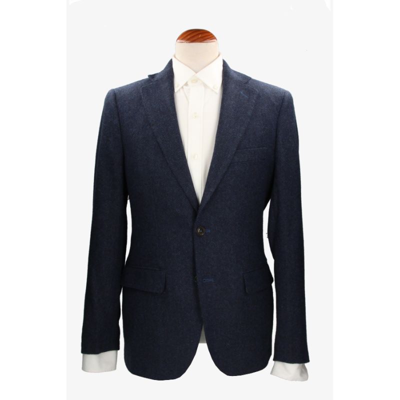 Blue Herringbone Blazer