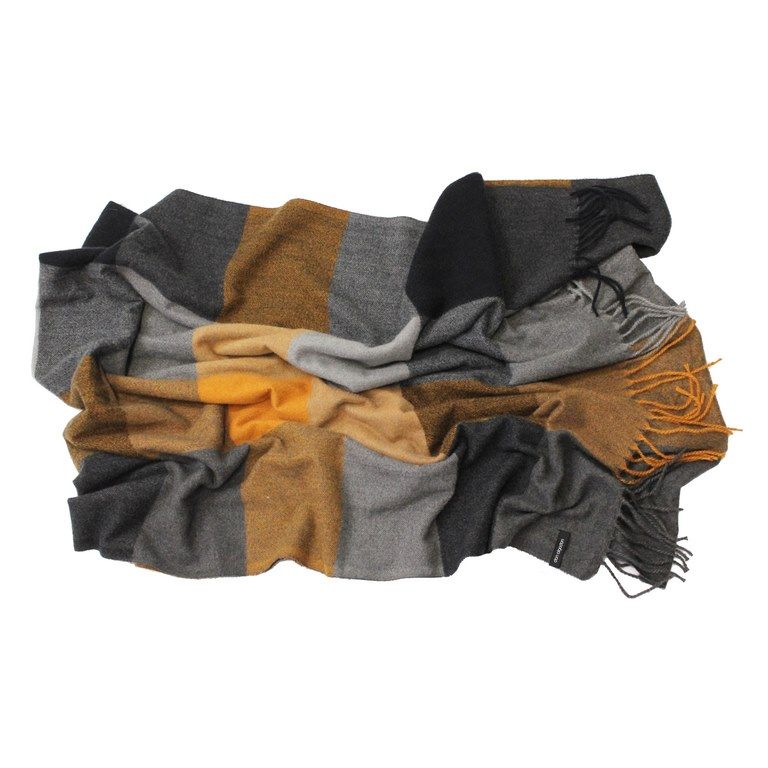 Mustard Checkered Gray Scarf