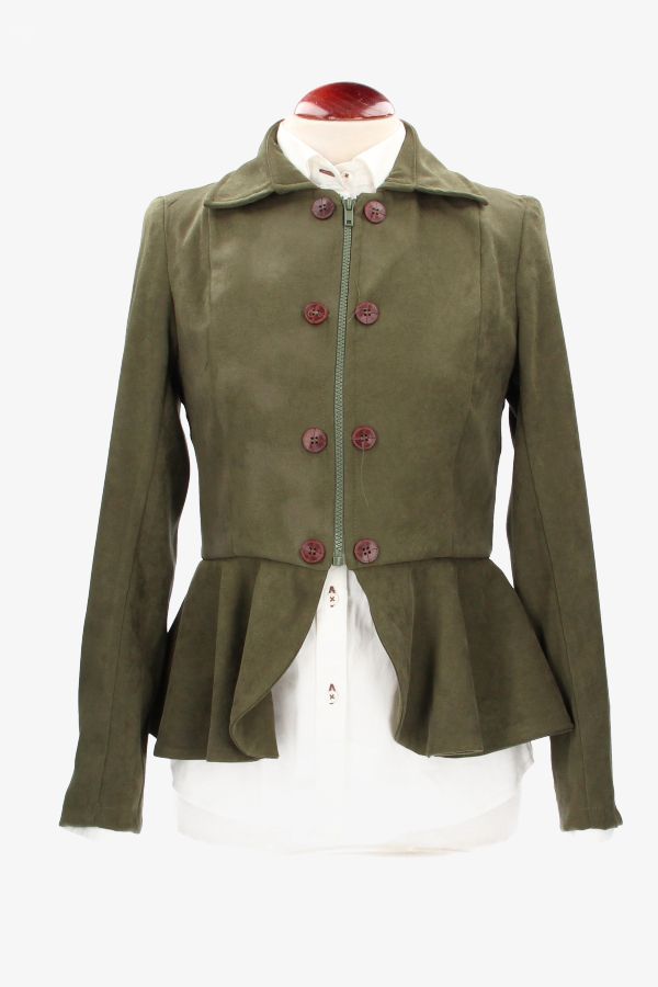 Veste en daim vert Tavira