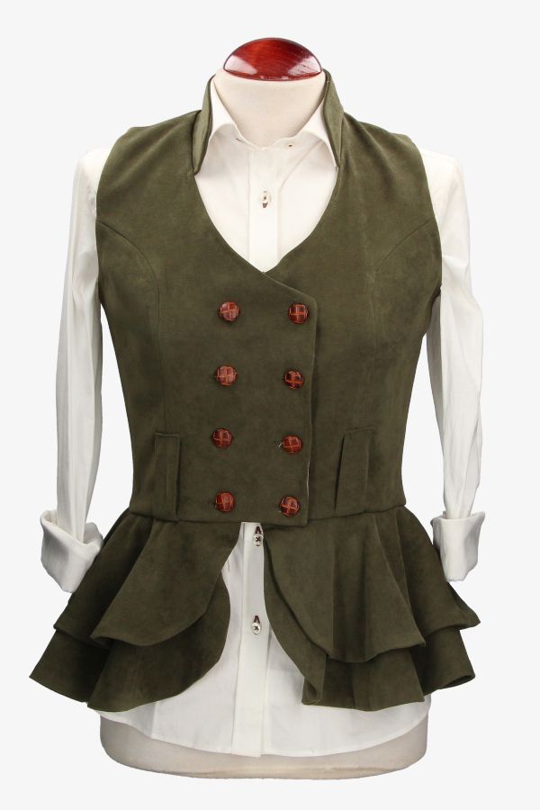 Galatea Green Suede Vest