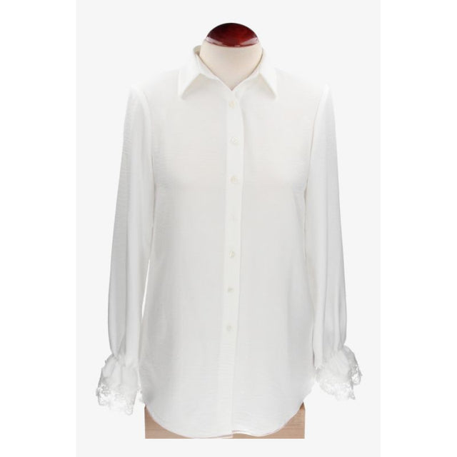 Camisa con Botones Encaje Mangas