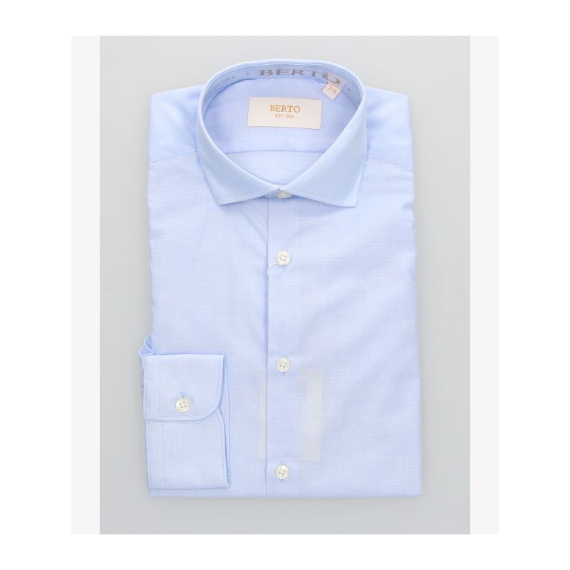 Camisa Fil A Fil Celeste