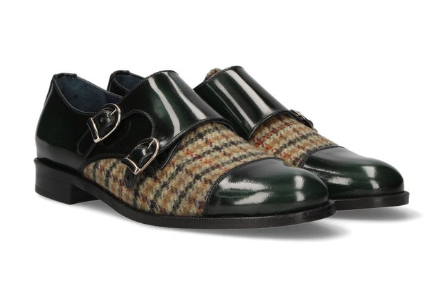 Two Buckles Antik Green-Green Houndstooth Tuft