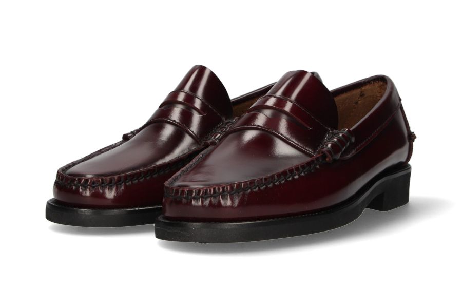 Burgundy Masked Moccasin with Rubber Sole