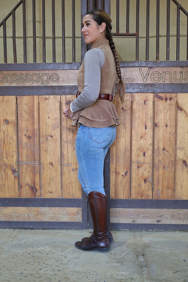 Galatea Camel Suede Vest