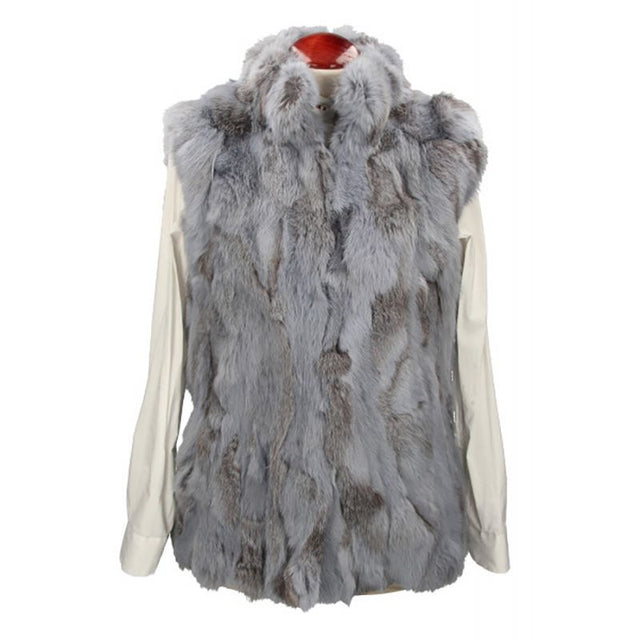Women's Grayish Fur Vest