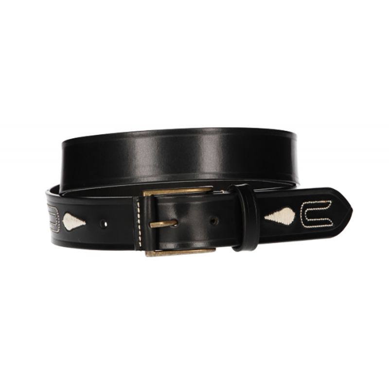 Cinturón Vaquetilla Negro Piña y Dibujo