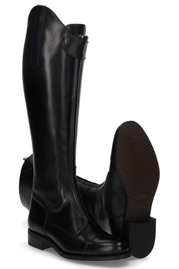 Black Equestrian Boot with Front Zipper Valverde del Camino