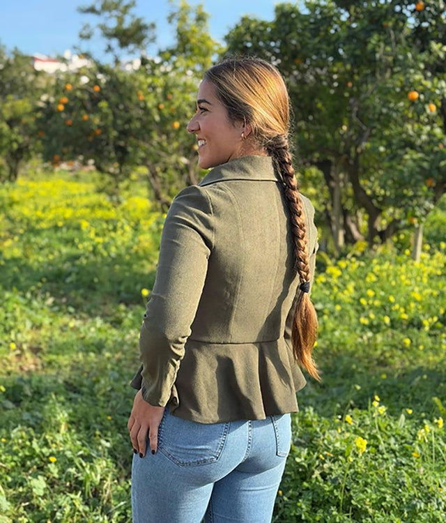 Veste en daim vert Tavira