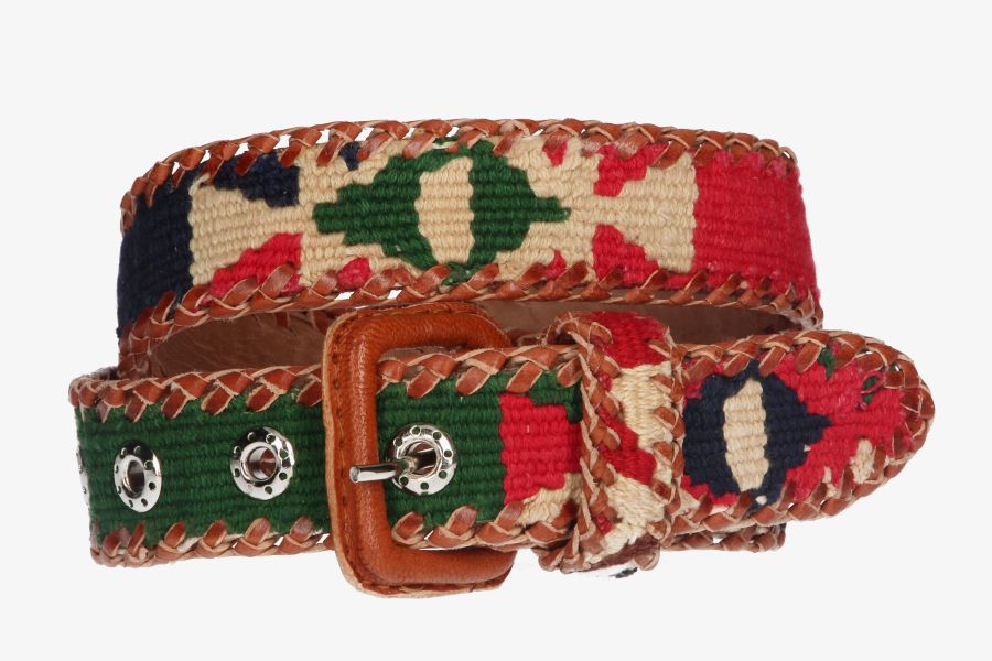 Blue, Green, Beige and Red Children's Belt