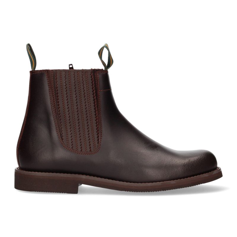Short boot with gusset and zipper in Valverde del Camino calfskin
