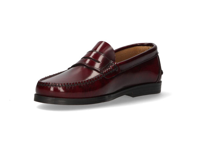 Burgundy Masked Moccasin with Rubber Sole