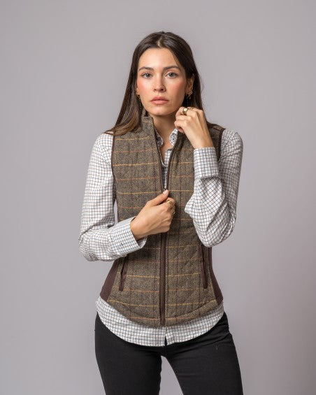 Chaleco cuadros marrón