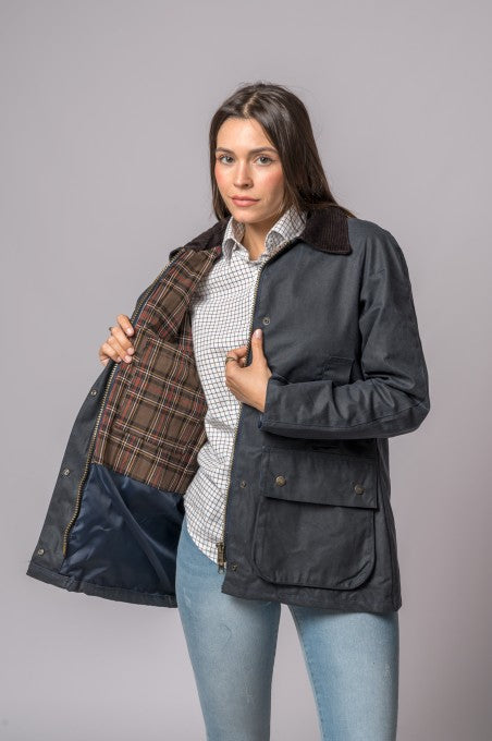 Chaqueta Encerada Clasica Marino