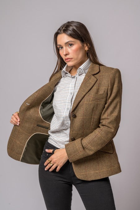 Chaqueta cuadros marrón