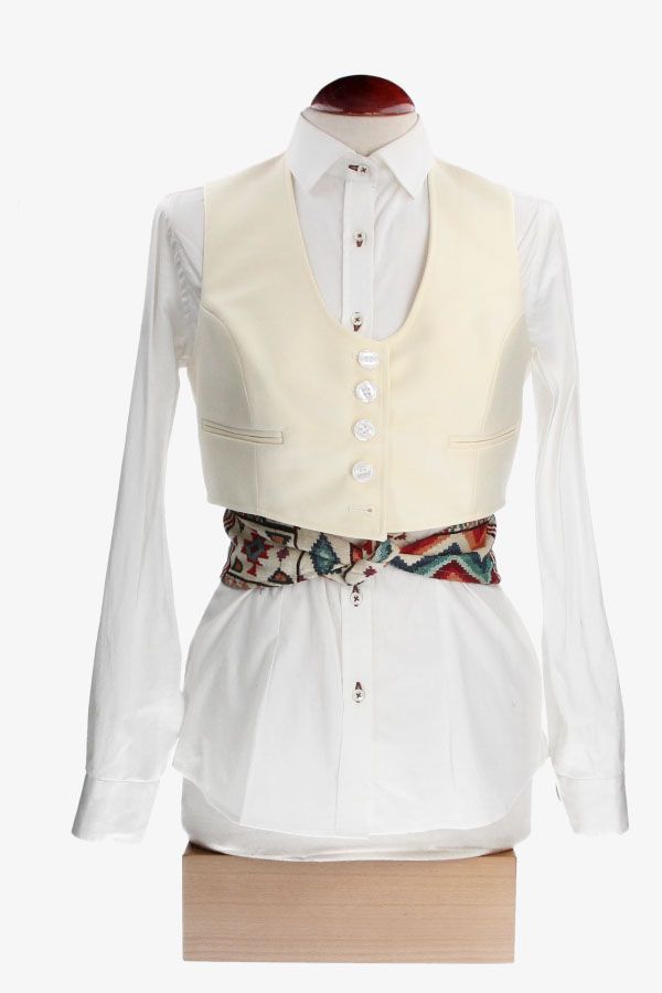 Saturno bone jacket and waistcoat