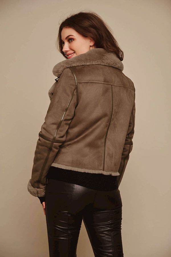 TAUPE SHEARLING JACKET