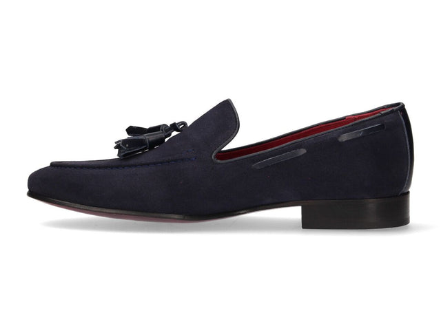 Burgundy Tuft with Navy Suede Tassels