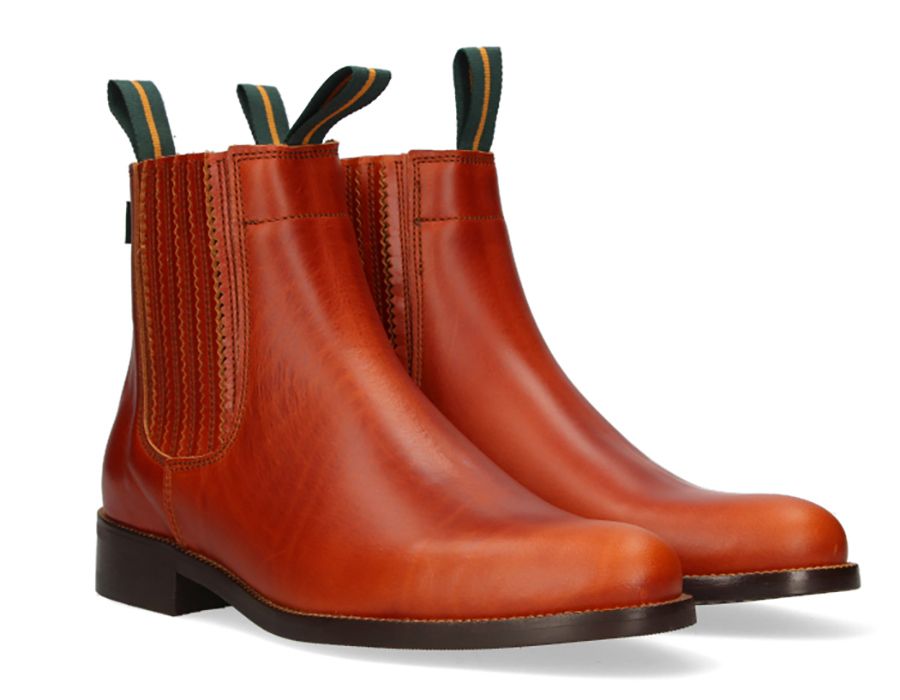 Bota Corta Fuelle Plisado Vaqueta Bronce Valverde del Camino