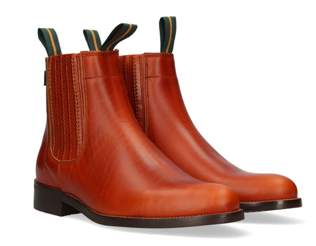 Bota Corta Fuelle Plisado Vaqueta Bronce Valverde del Camino