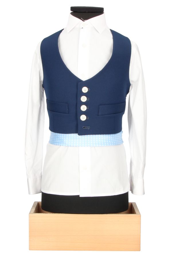 Paris Blue and Grey Calzona Boy's Country Suit