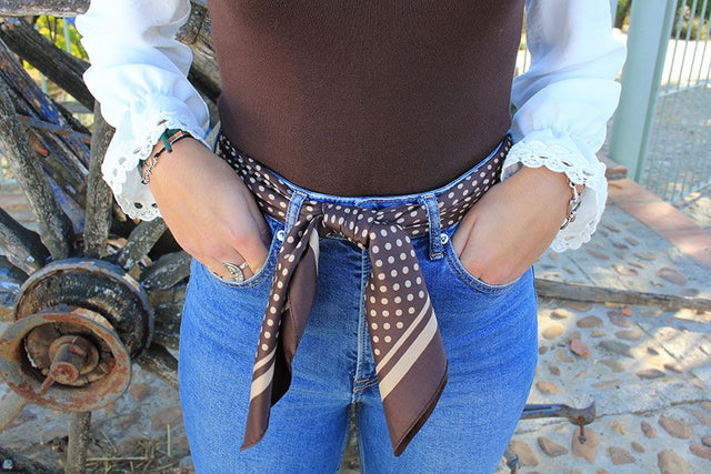 Brown Polka Dot Scarf