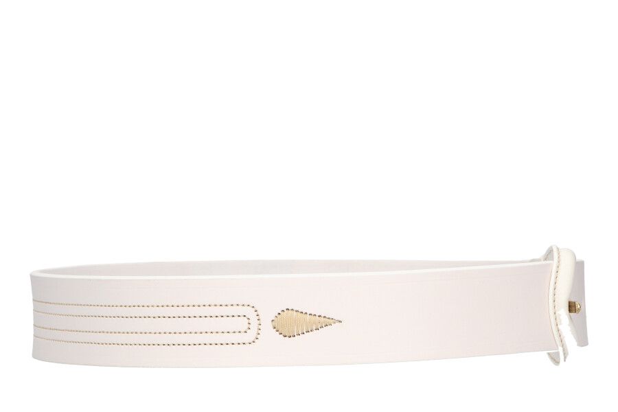 Cinturón Grueso Piña y Dibujo Blanco con Hebilla Baticola