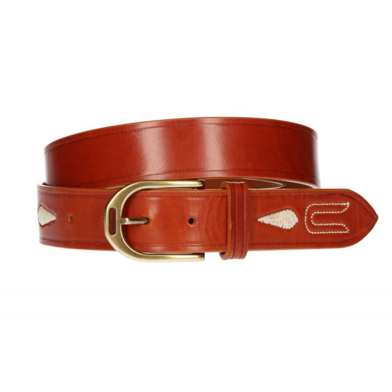 Ceinture en cuir de vachette avec ananas et dessin