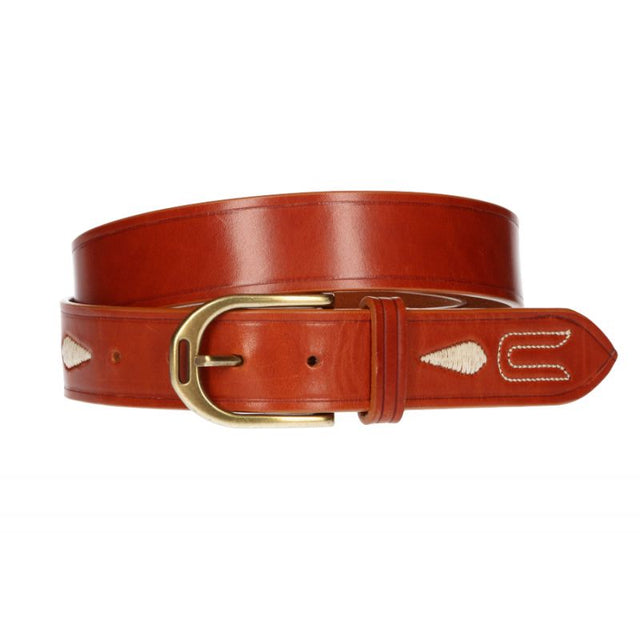 Ceinture en cuir de vachette avec ananas et dessin