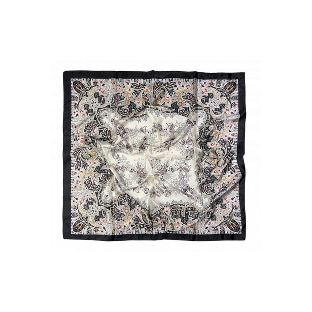 Écharpe ornementale en cachemire noir