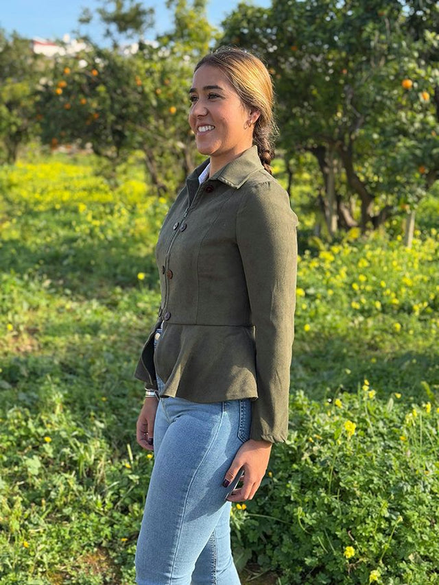 Veste en daim vert Tavira