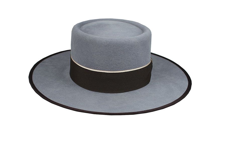 Sombrero Garrocha Gris Cinta Marrón