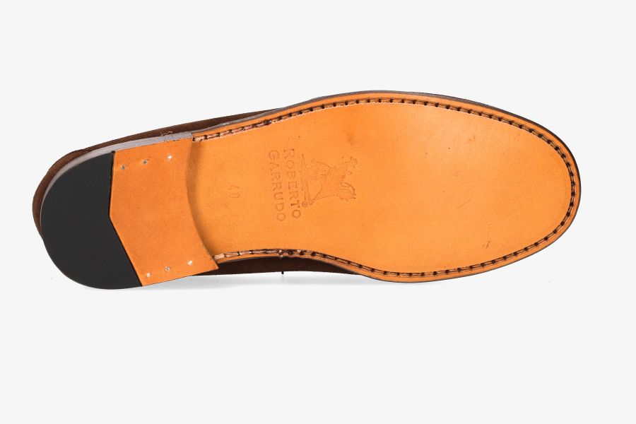 Brown Suede Buckle Loafer