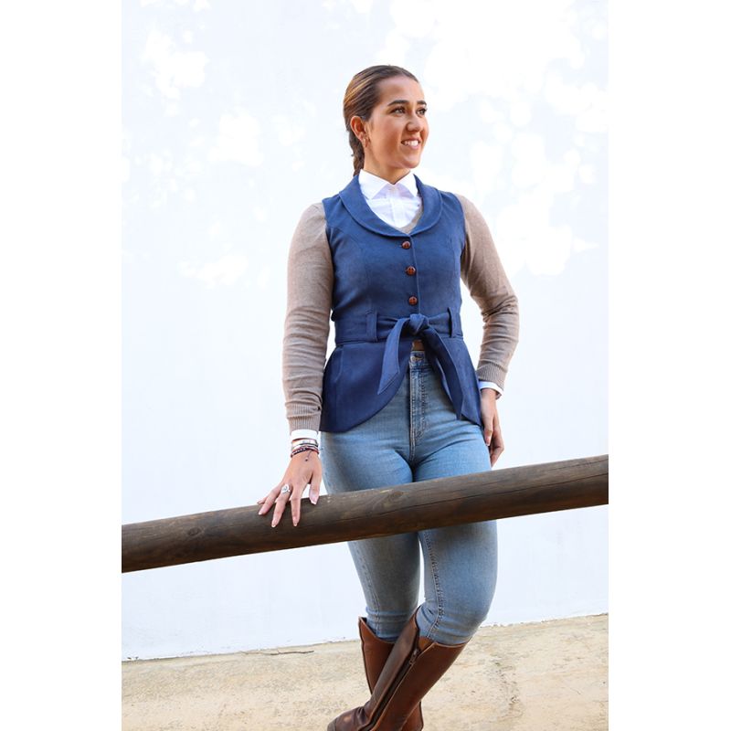 Pandora Blue Suede Vest