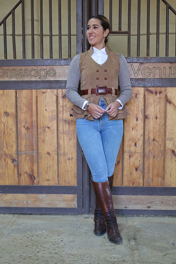 Galatea Camel Suede Vest