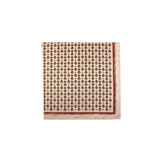 Pañuelo Beige con Estampado de Caballos