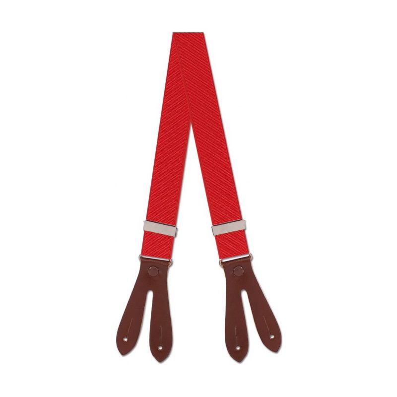 Red smooth elastic suspenders 20 mm