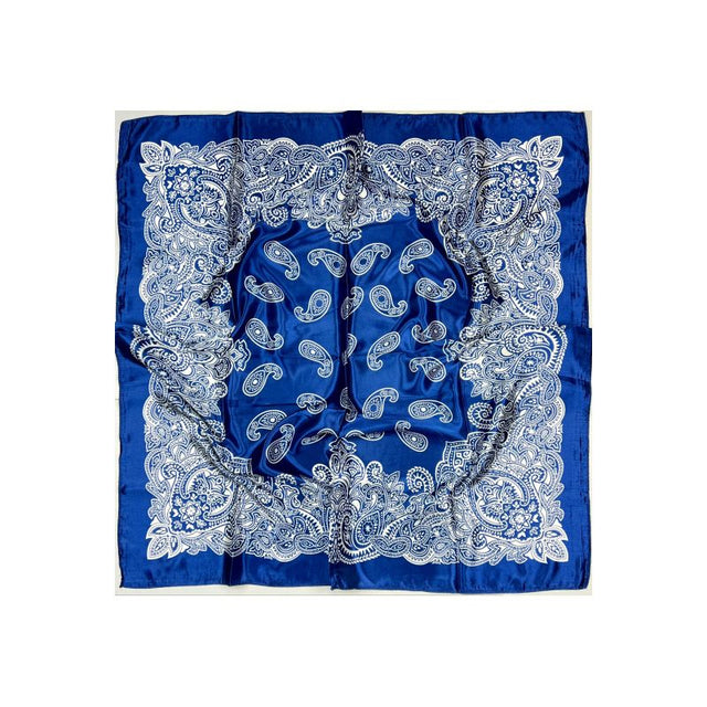 Écharpe en cachemire bleu vif à ornements