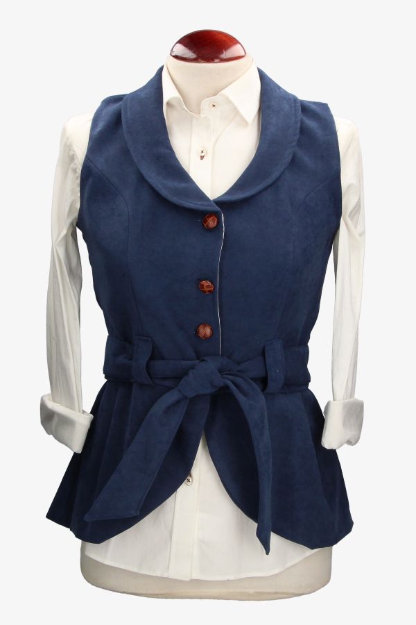 Pandora Blue Suede Vest