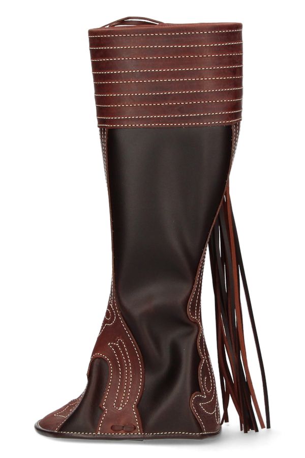 Valverde del Camino calf walking gaiter with four-leaf clover decoration