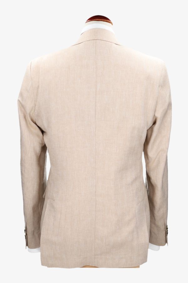 Ivory herringbone linen blazer