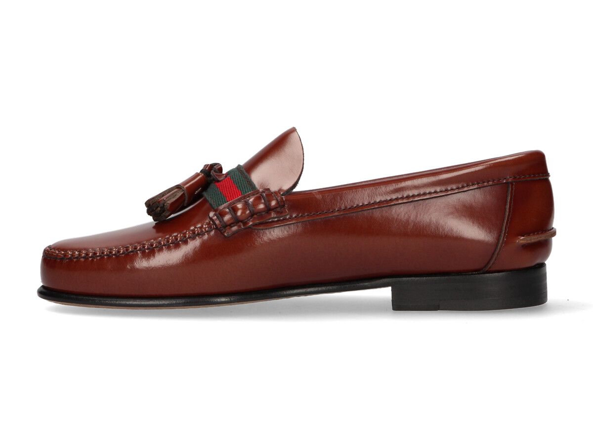 Gucci Leather Tassel Loafer with Embellishment