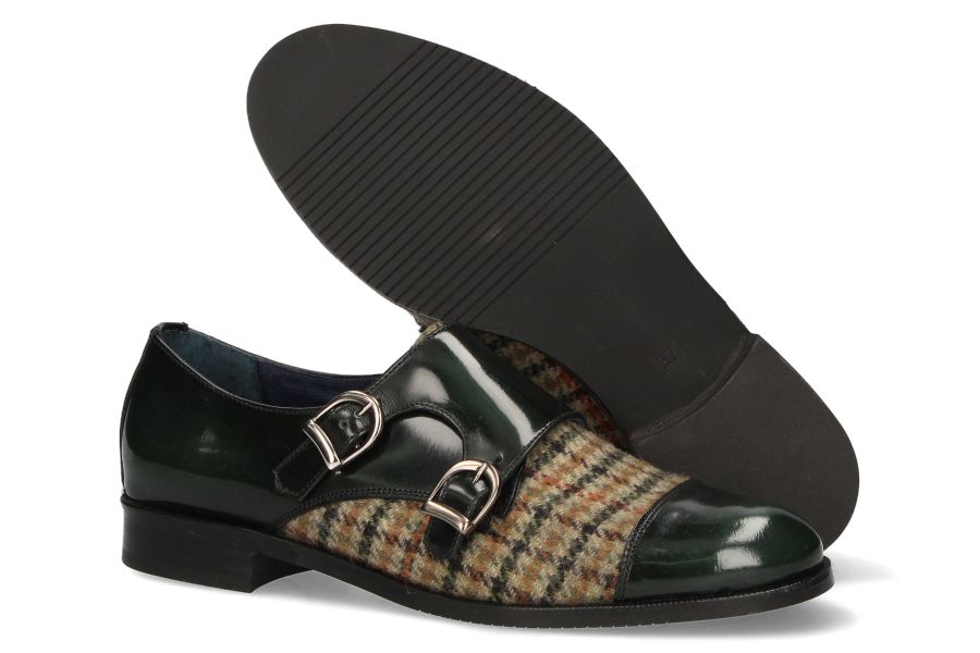 Two Buckles Antik Green-Green Houndstooth Tuft