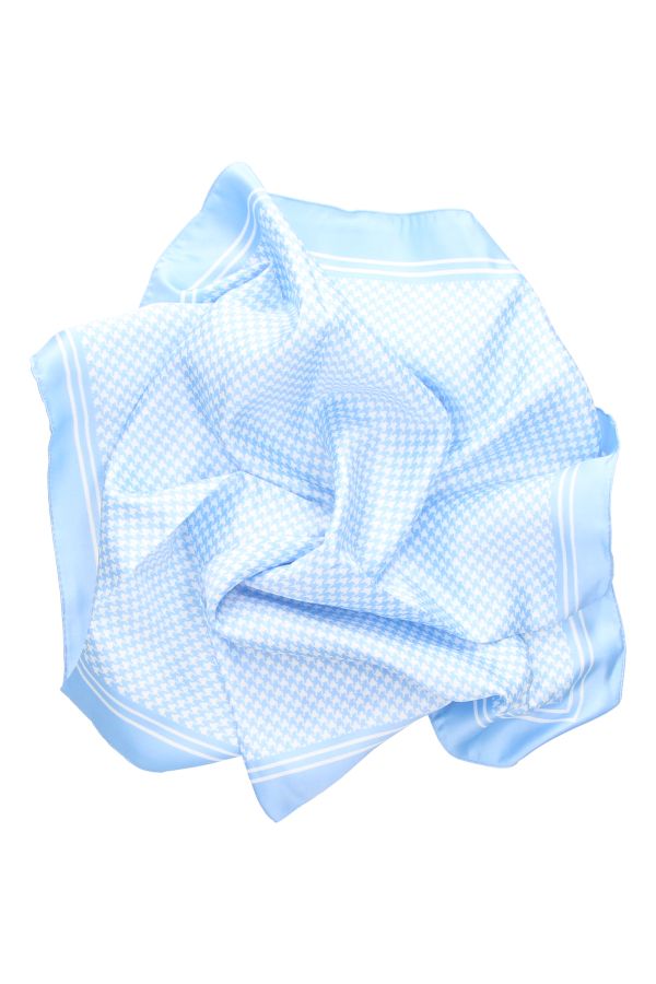 Light Blue Houndstooth Scarf