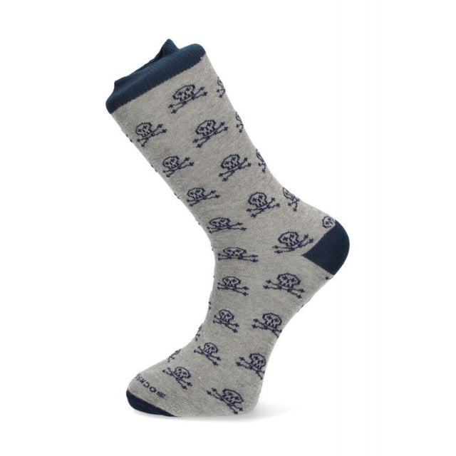 Chaussettes tête de mort grises et bleues