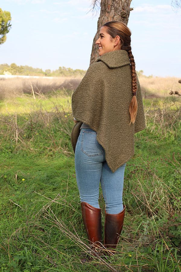 Toffee Green Poncho