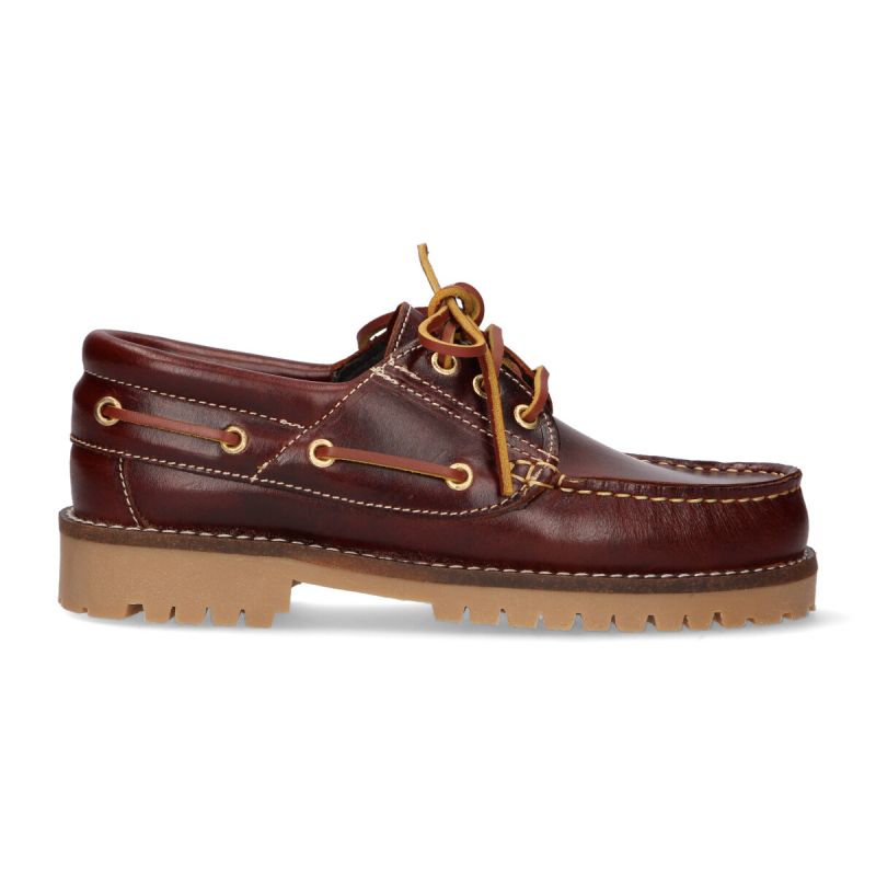 Leather Boat Shoe with Light Sole